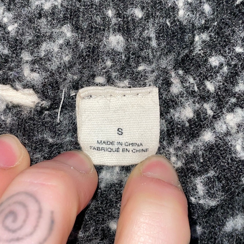 Moth Black and White Trousers Joggers Textured Fabric Wool Blend Cozy Stretchy - Picture 9 of 13